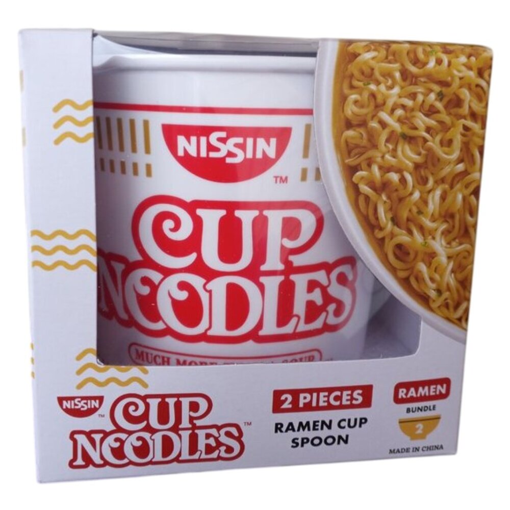 Nissin Top Ramen Bundle Includes Plastic Bowl and Spoon